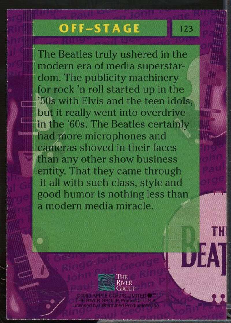 The Beatles truly ushered in Card 1993 The River Group Beatles Collection #123  Image 2