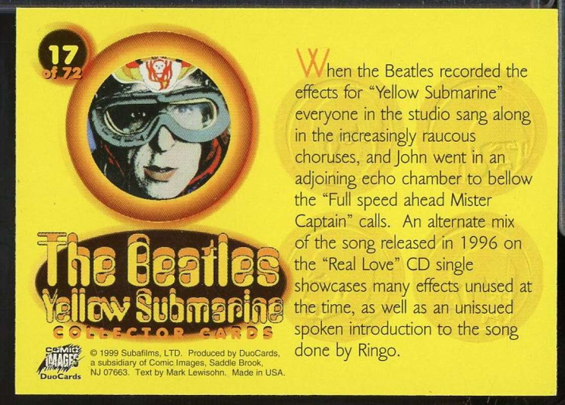 The Beatles recorded the effects 1999 Comic Images DuoCards Yellow Submarine #17  Image 2