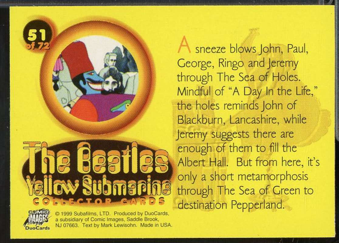 Sneeze blows John, Paul, George, Ringo 1999 Comic DuoCards Yellow Submarine #51  Image 2