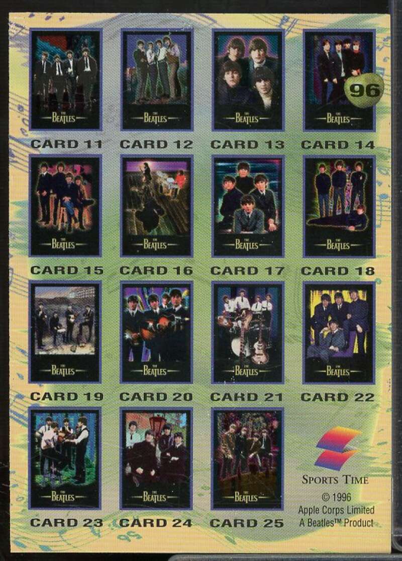 Checklist 1 Card 1996 Sports Time The Beatles #96  Image 2