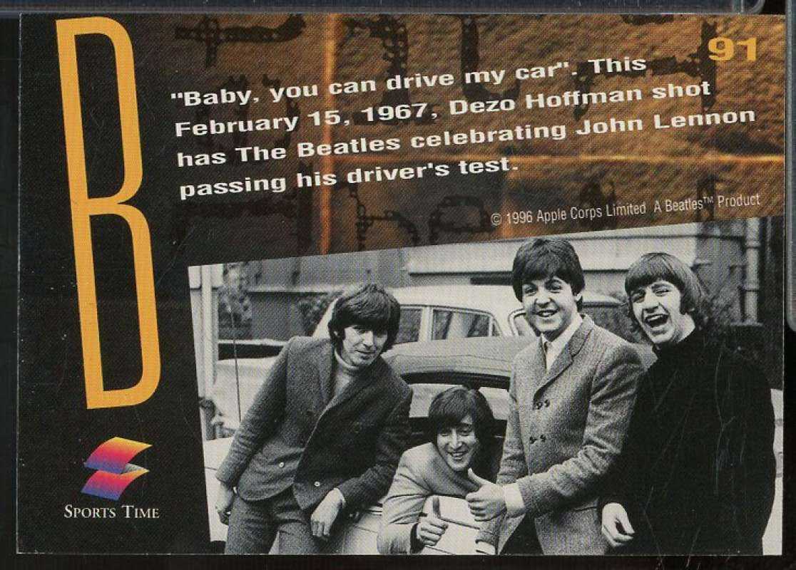 Baby, you can drive my car Card 1996 Sports Time The Beatles #91  Image 2