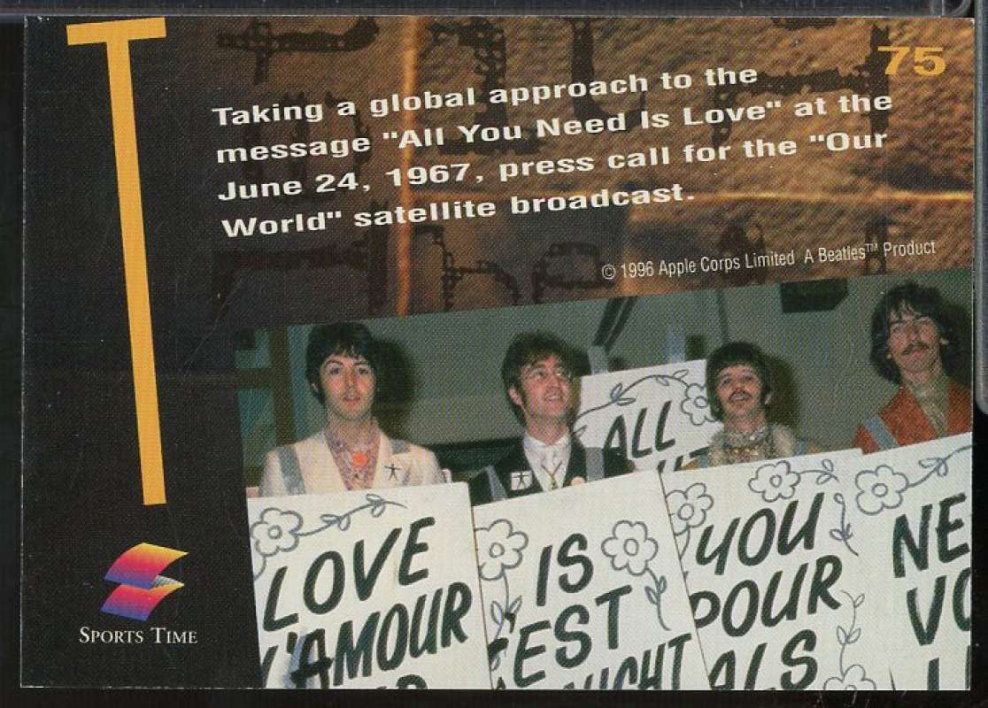 Taking a global approach Card 1996 Sports Time The Beatles #75  Image 2