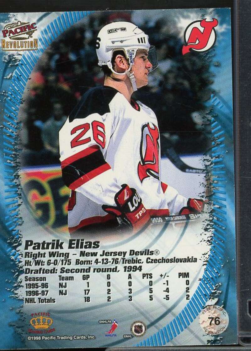 Patrik Elias Rookie Card 1997-98 Revolution #76  Image 2