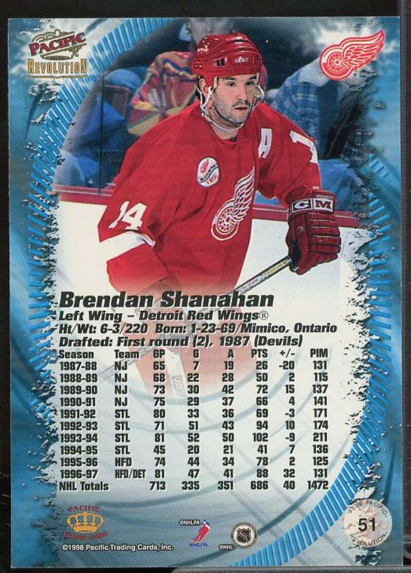 Brendan Shanahan Card 1997-98 Revolution #51  Image 2