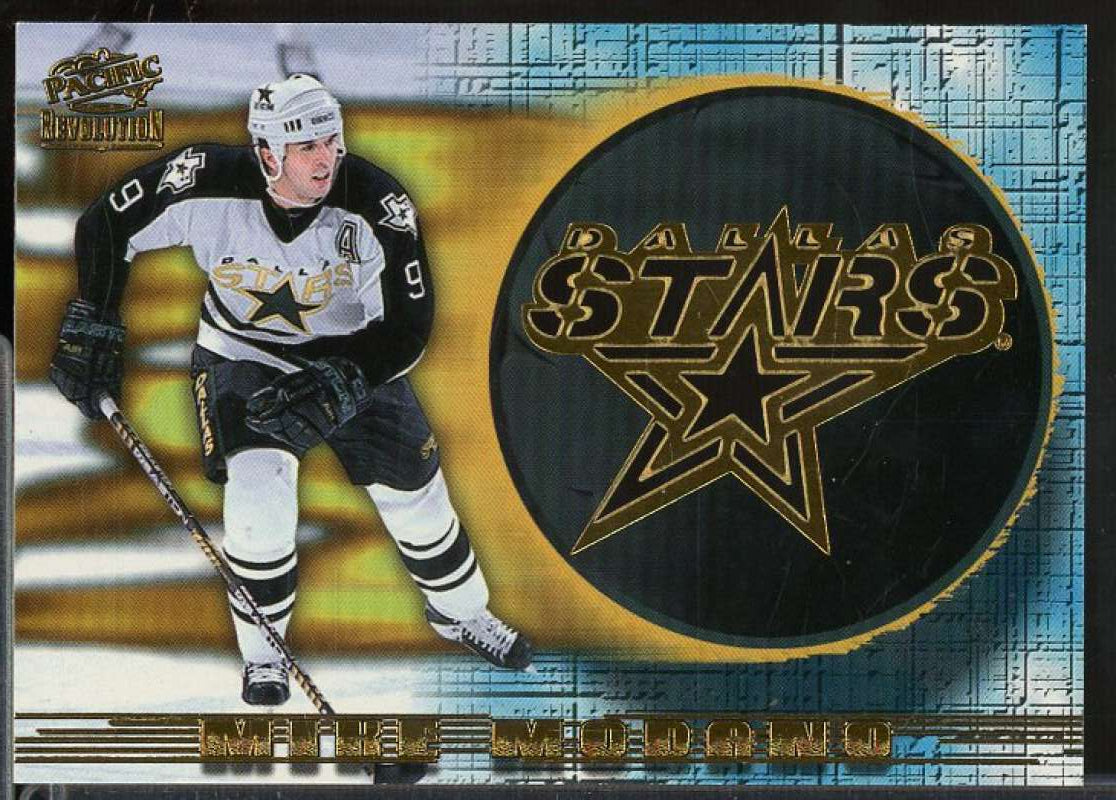 Mike Modano Card 1997-98 Revolution Team Checklist Laser Cuts #8  Image 1