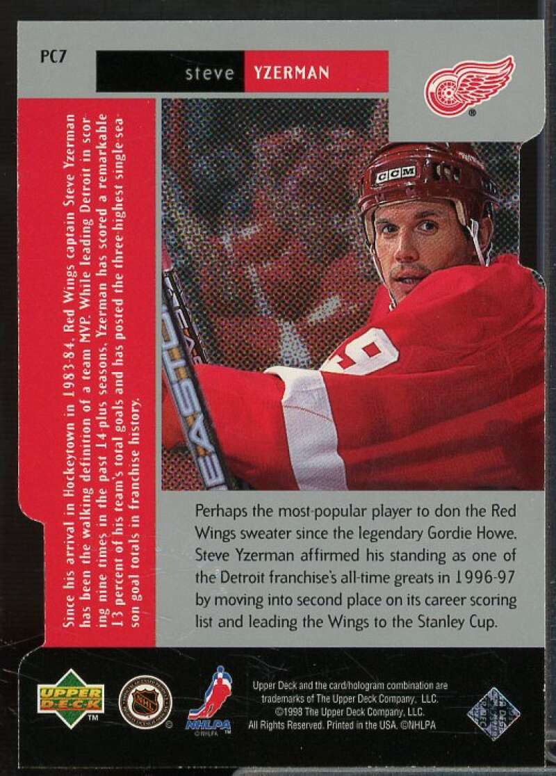 Steve Yzerman Card 1997-98 Black Diamond Premium Cut Triple Diamond #PC7  Image 2