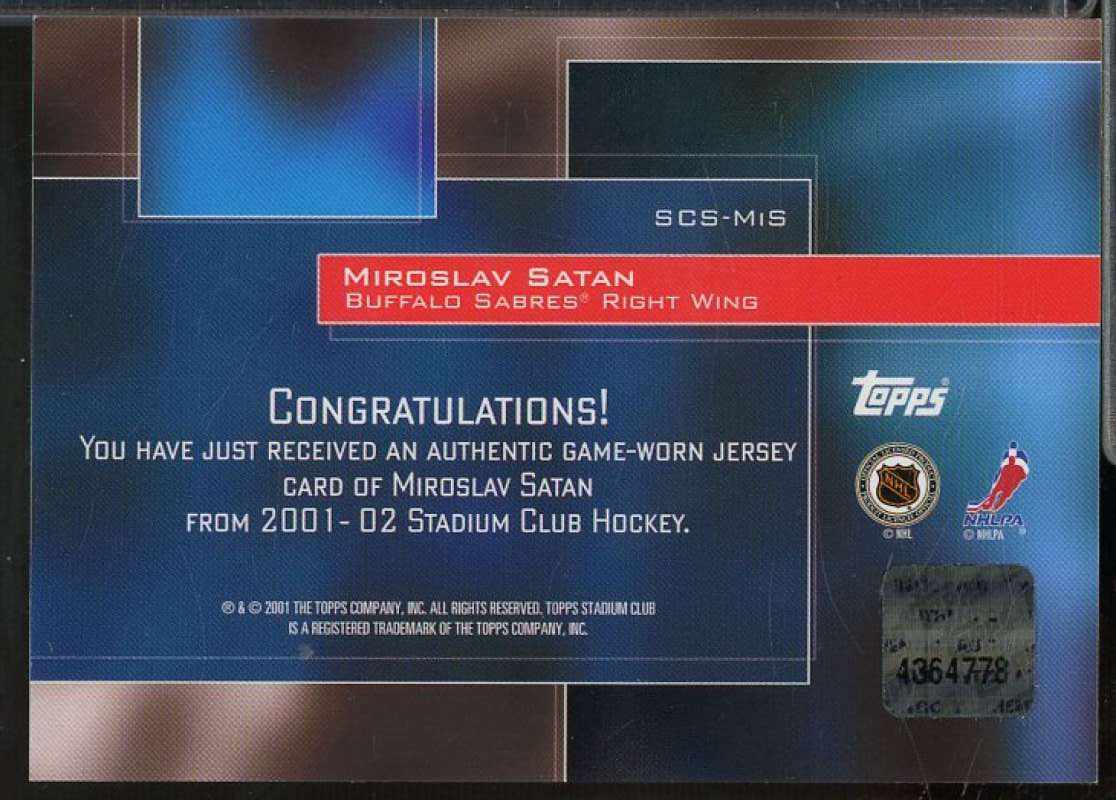 Miroslav Satan Card 2001-02 Stadium Club Souvenirs #MIS  Image 2