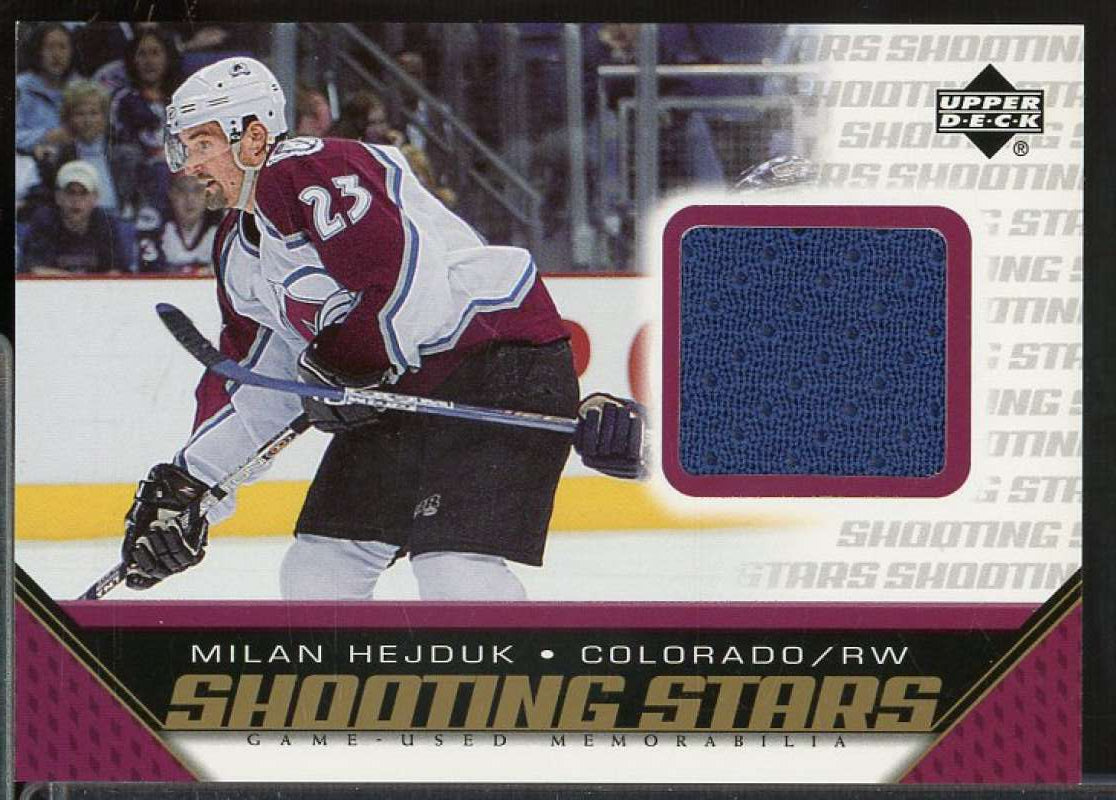 Milan Hejduk Card 2005-06 Upper Deck Shooting Stars Jerseys #SMH  Image 1