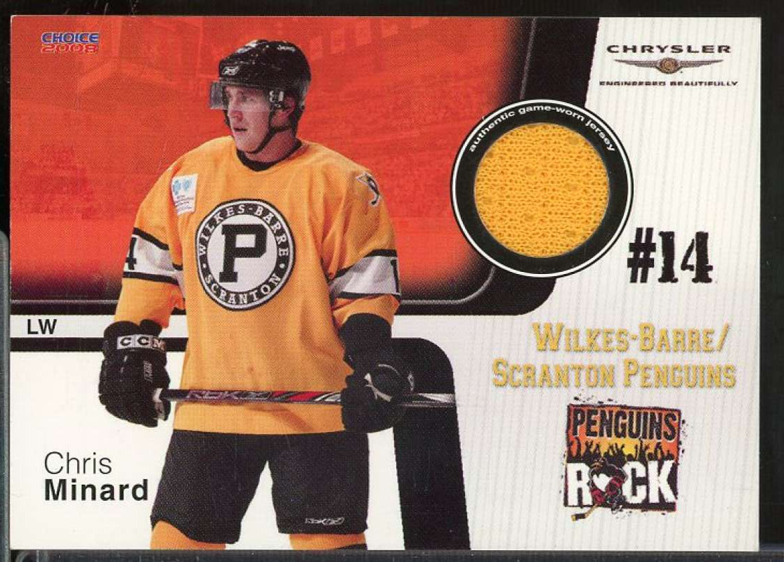 Chris Minard Card 2007-08 Wilkes-Barre Scranton Penguins Jersey Edition #10  Image 1