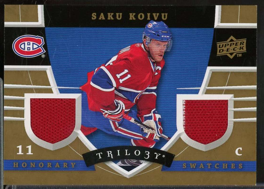 Saku Koivu Card 2008-09 Upper Deck Trilogy Honorary Swatches #HSSK  Image 1