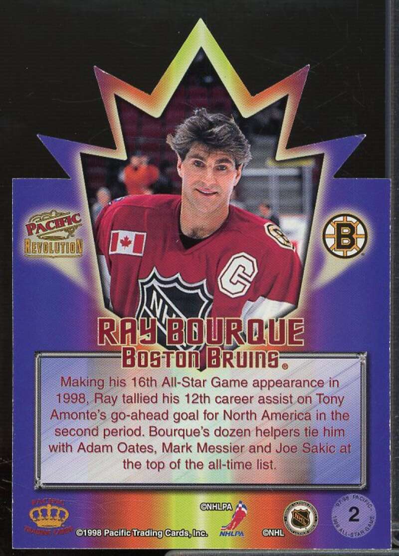 Ray Bourque Card 1997-98 Revolution 1998 All-Star Game Die-Cuts #2  Image 2