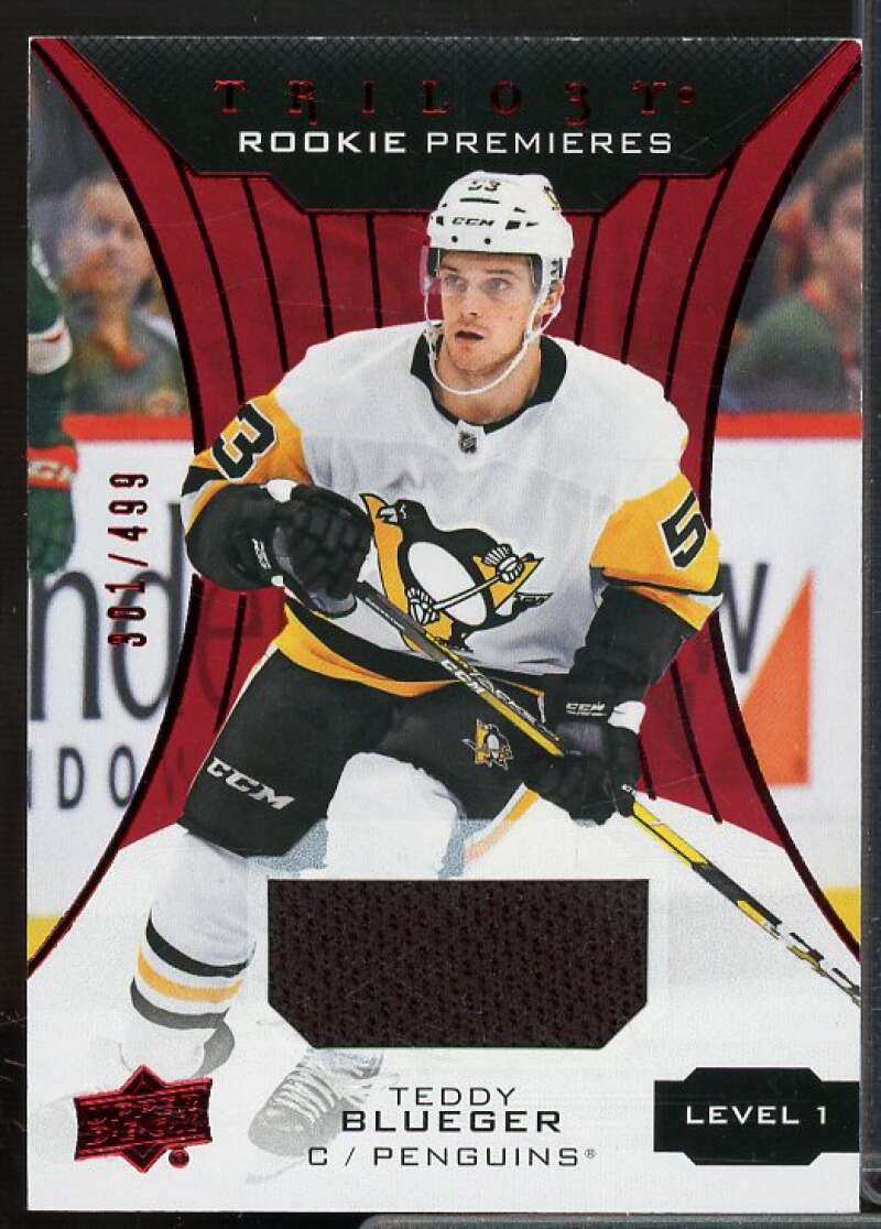 Teddy Blueger JSY Card 2019-20 Upper Deck Trilogy Red #73  Image 1