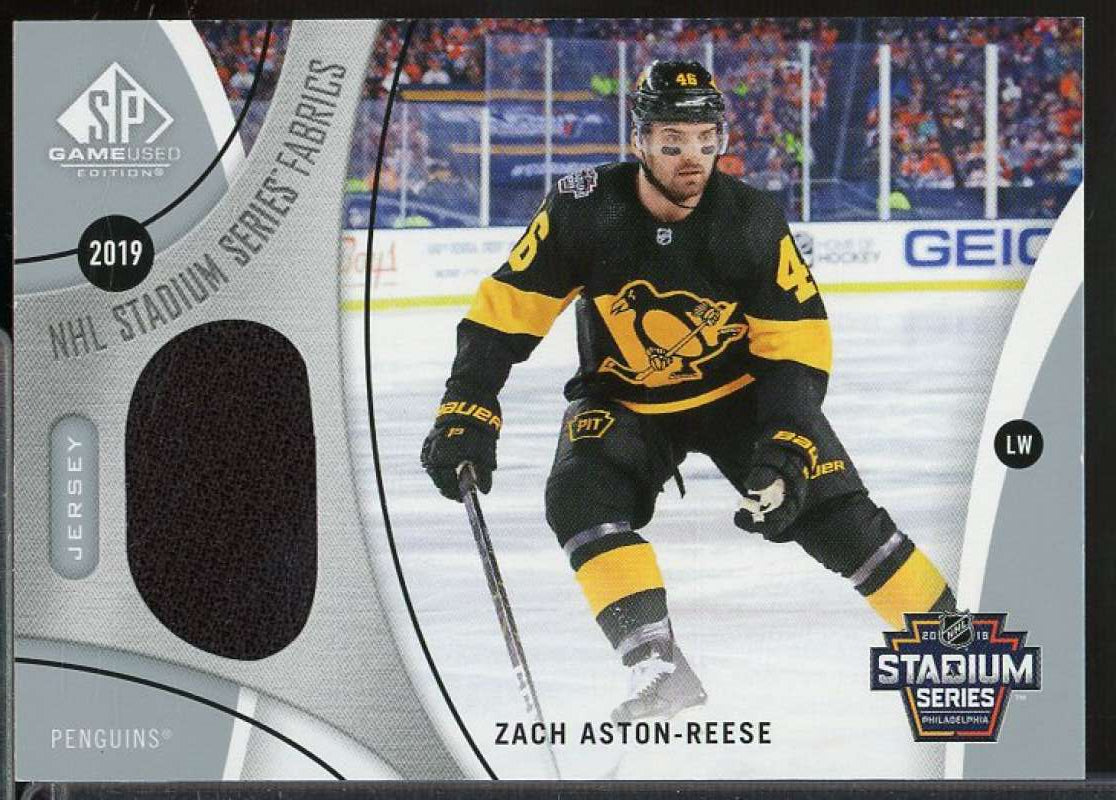 Zach Aston-Reese Card 2019-20 SP Game Used '19 Stadium Series Fabrics #SSZA  Image 1