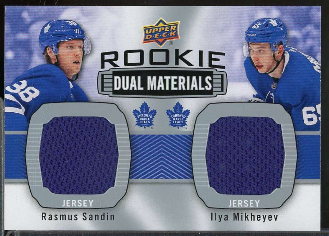 Rasmus Sandin/Ilya Mikheyev B 2019-20 Upper Deck Rookie Dual Materials #RDMSM  Image 1