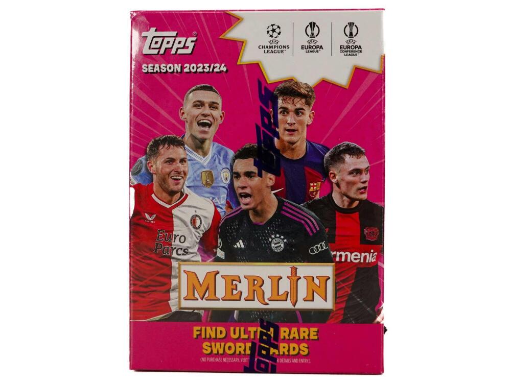 2023/24 Topps Chrome Merlin UEFA Club Competitions Soccer 7-Pack Blaster Box Image 1