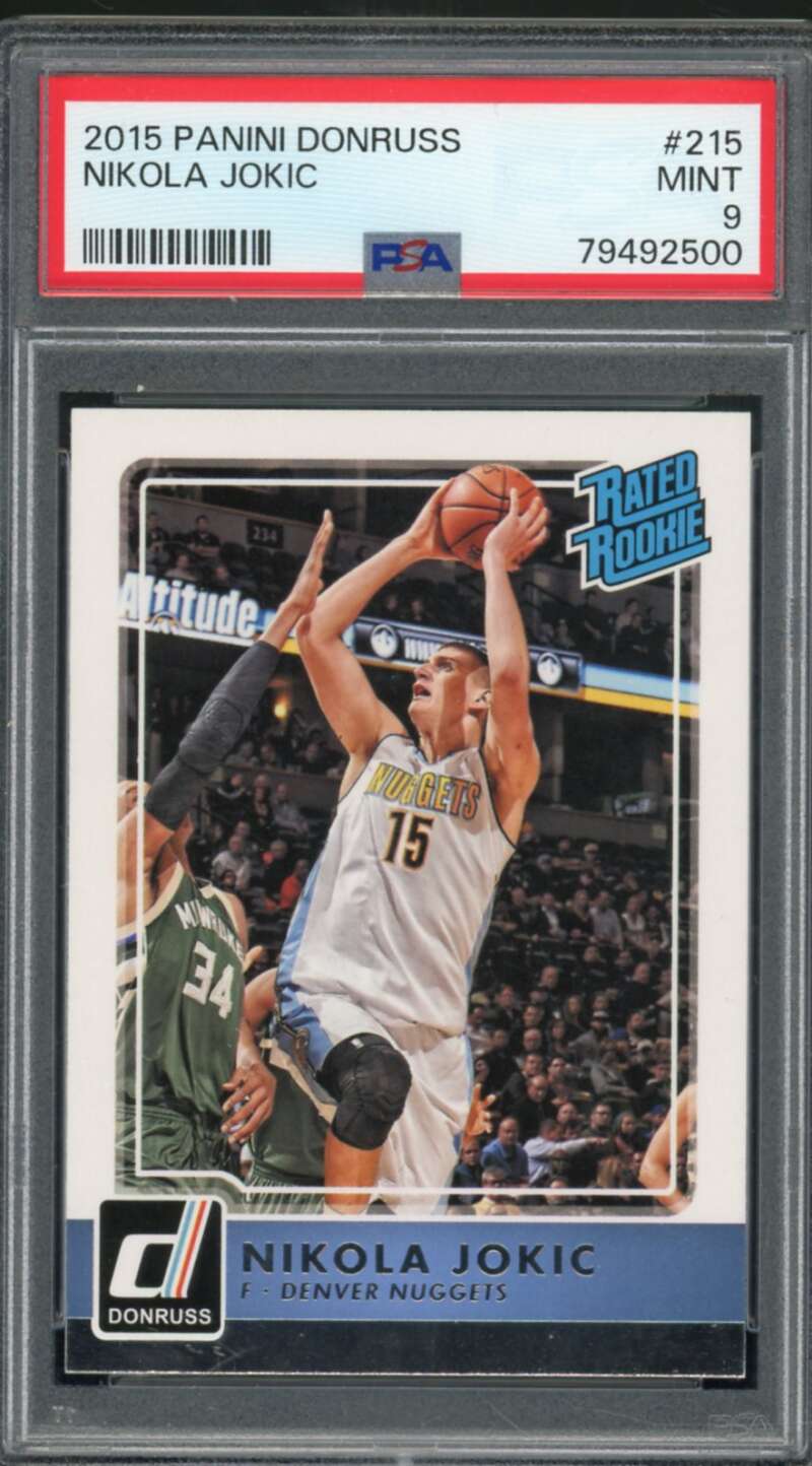 Nikola Jokic Rookie Card 2015-16 Panini Donruss #215 PSA 9 Image 1