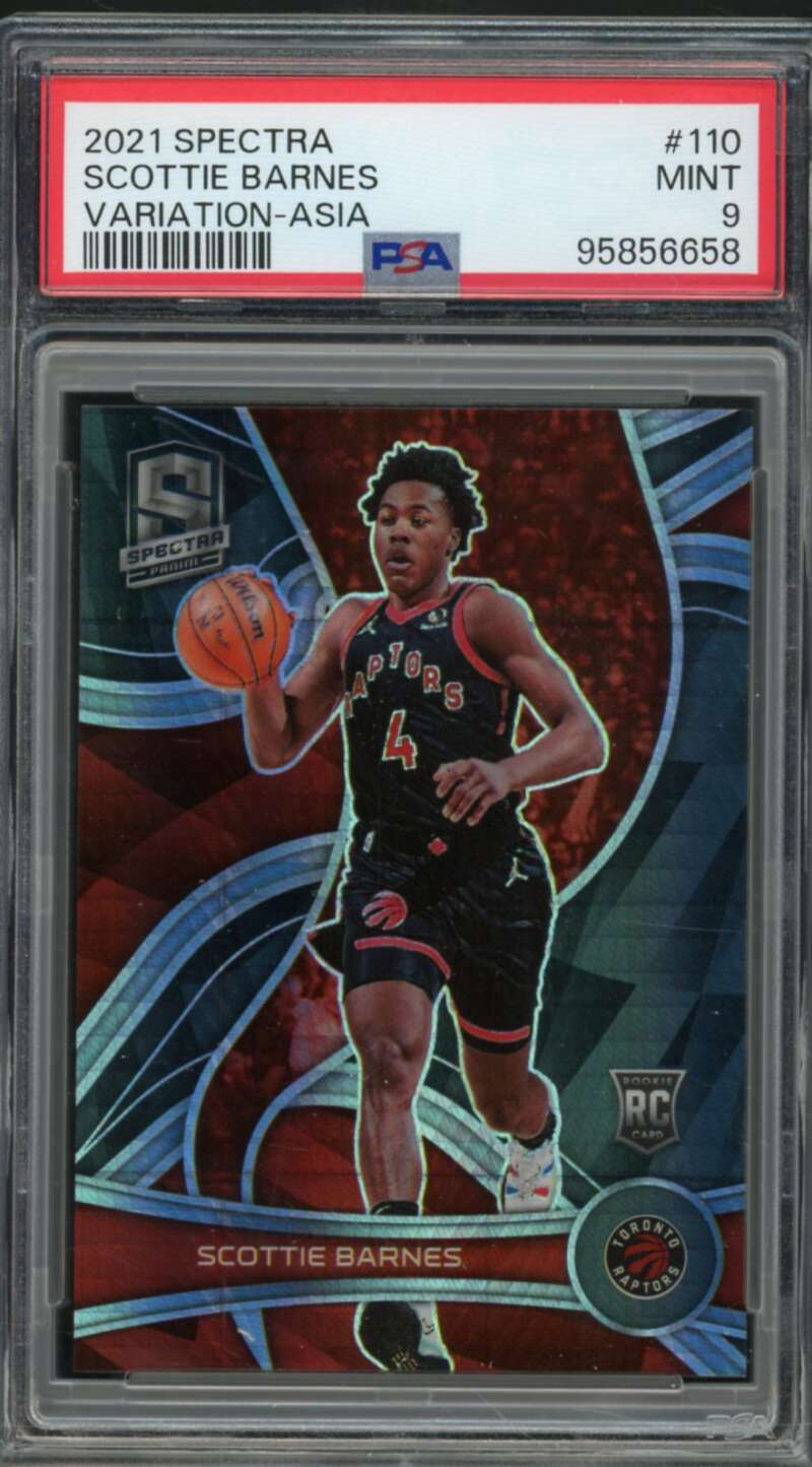 Scottie Barnes Rookie Card 2021-22 Spectra Variation Asia #110 PSA 9 Image 1