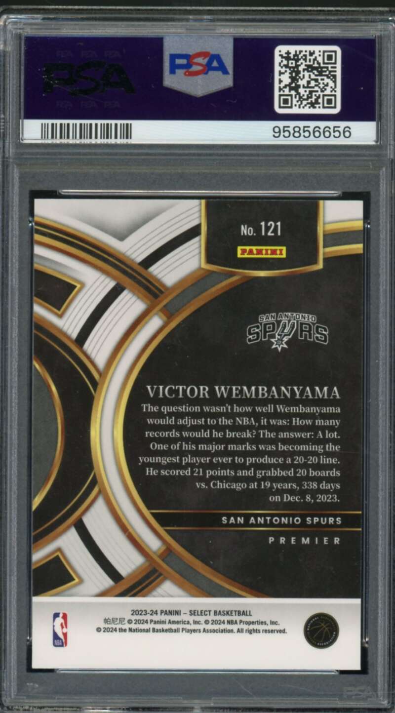 Victor Wembanyama Rookie Card 2023-24 Select Blue #121 PSA 10 Image 2