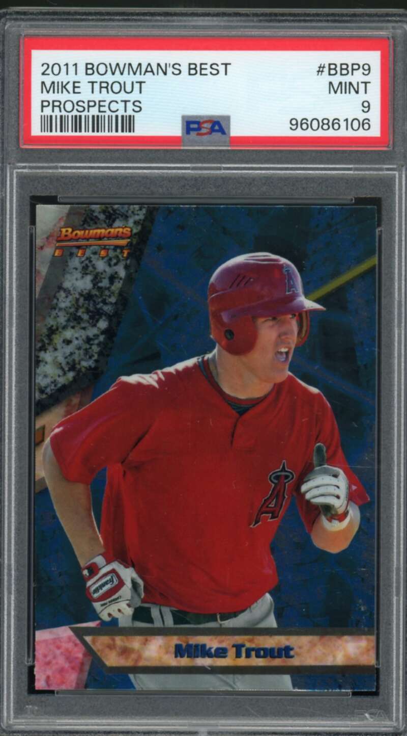 Mike Trout Rookie Card 2011 Bowman's Best #BBP9 PSA 9 Image 1