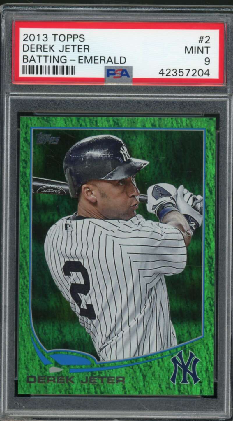 Derek Jeter Card 2013 Topps Emerald #2 PSA 9 Image 1