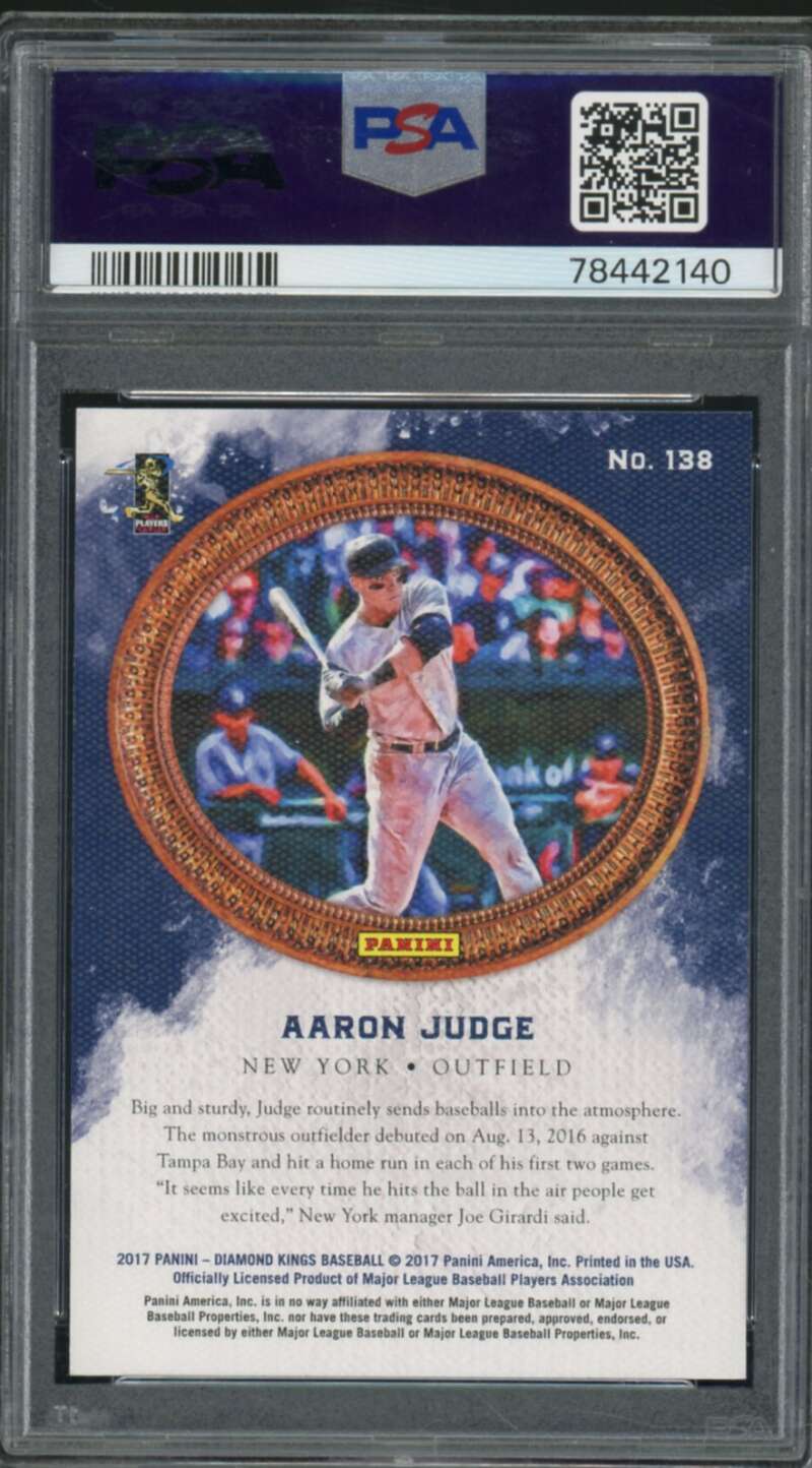 Aaron Judge Rookie Card 2017 Panini Diamond Kings #138 PSA 9 Image 2