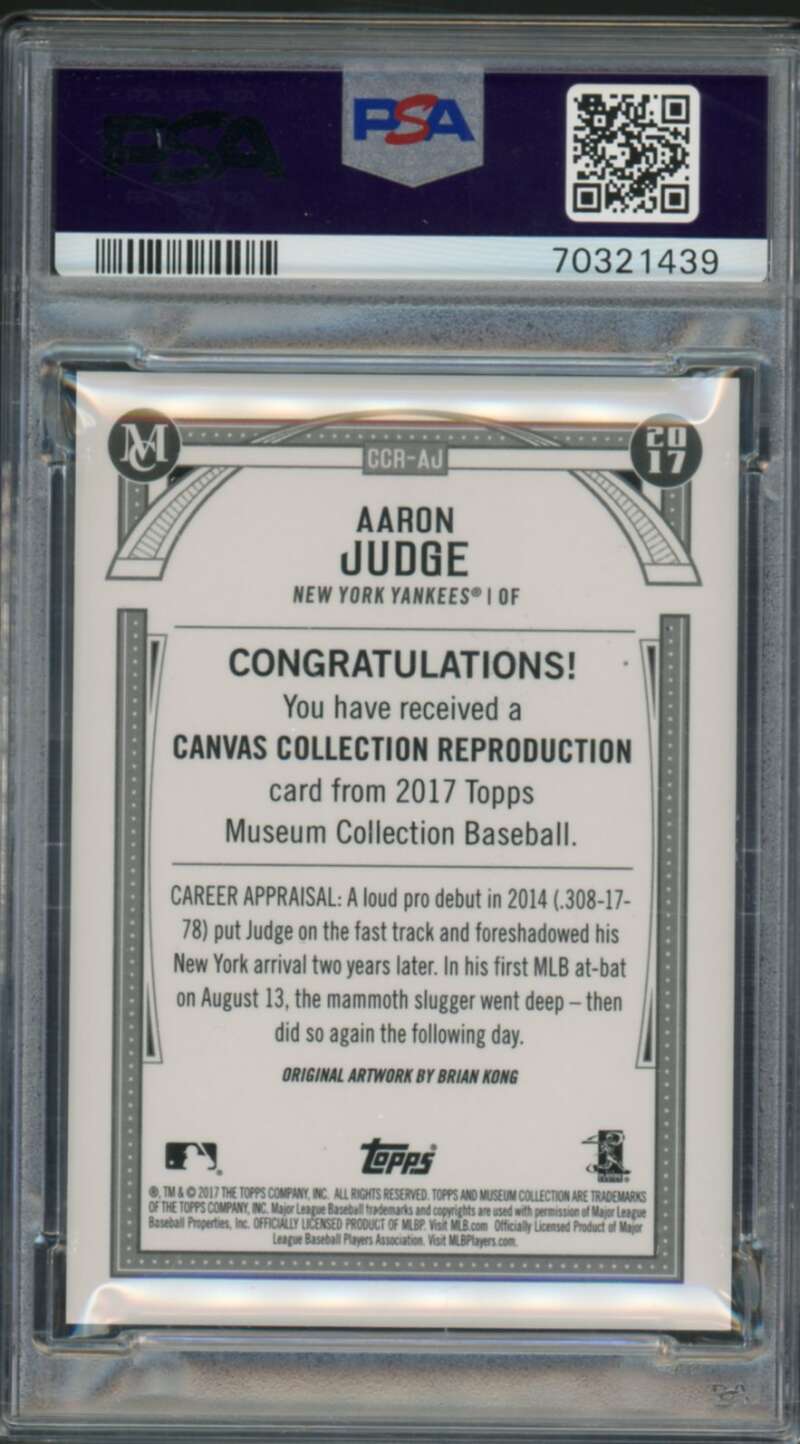 Aaron Judge Rookie Card 2017 Topps Museum Collection #AJ PSA 9 Image 2