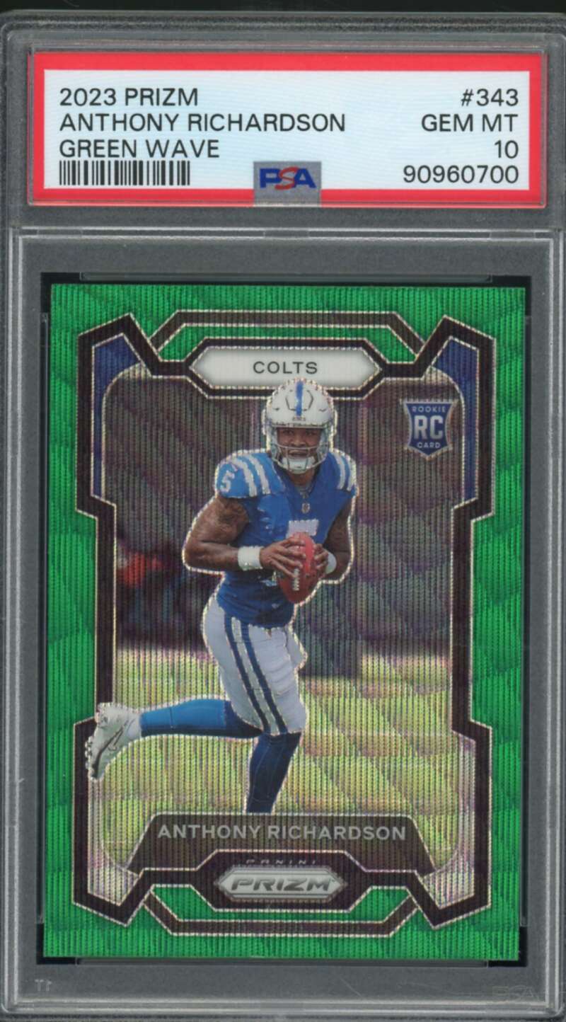 Anthony Richardson Rookie Card 2023 Prizm Green Wave #343 PSA 10 Image 1