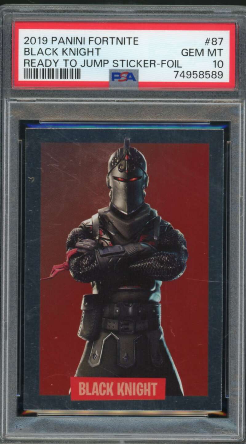 Black Knight Card 2019 Panini Fortnite USA Sticker (pop 8) #87 PSA 10 Image 1