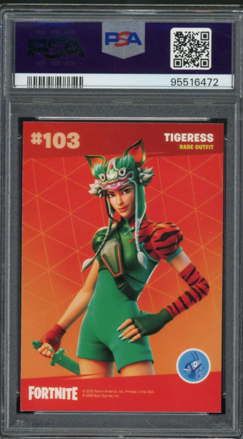 Tigeress Card 2020 Panini Fortnite USA Holofoil #103 PSA 9 Image 2