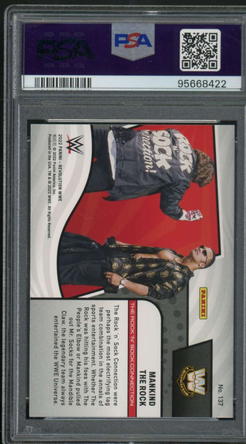 Mankind/The Rock Card 2022 Revolution WWE (pop 2) #137 PSA 10 Image 2