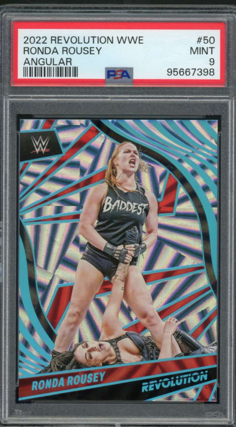 Ronda Rousey Card 2022 Revolution WWE Angular (pop 2) #50 PSA 9 Image 1