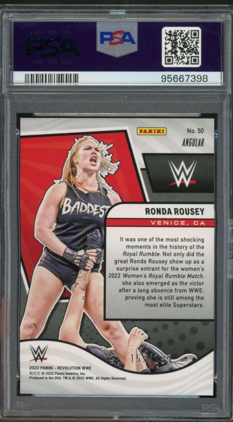 Ronda Rousey Card 2022 Revolution WWE Angular (pop 2) #50 PSA 9 Image 2