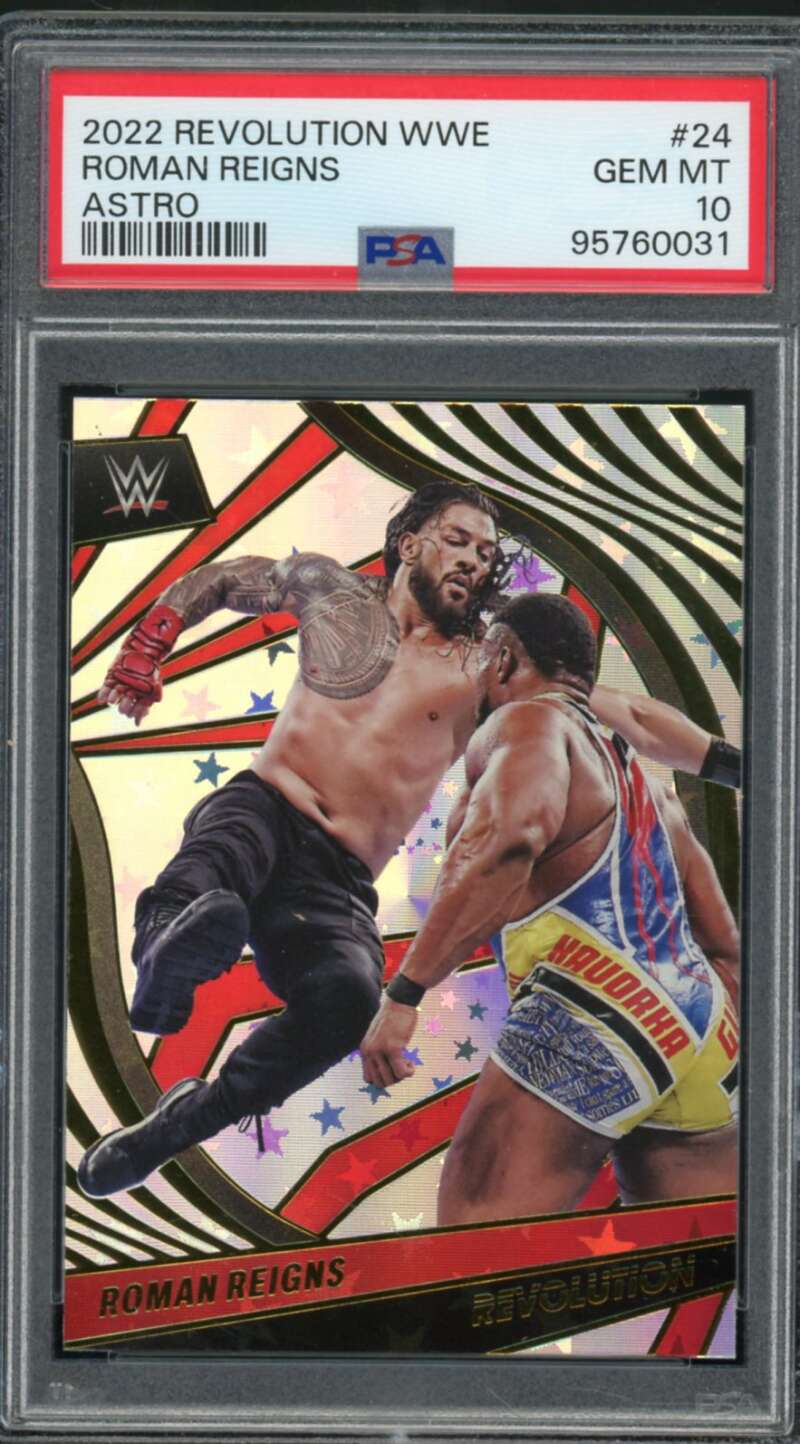 Roman Reigns Card 2022-23 Revolution WWE Astro (pop 3) #24 PSA 10 Image 1