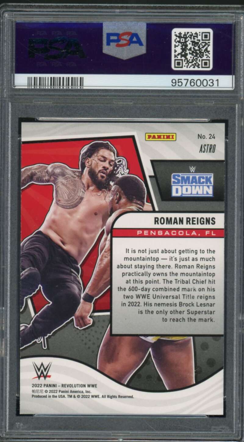 Roman Reigns Card 2022-23 Revolution WWE Astro (pop 3) #24 PSA 10 Image 2