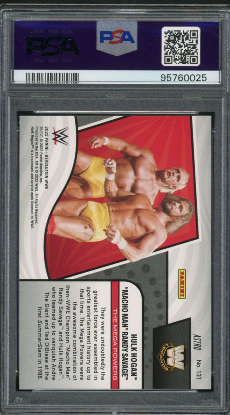 R. Savage/H. Hogan Card 2022 Revolution WWE Astro (pop 1) #131 PSA 9 Image 2