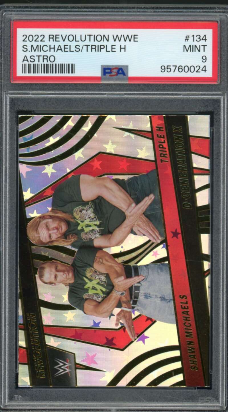 Shawn Michaels/Triple H Card 2022 Revolution WWE Astro (pop 1) #134 PSA 9 Image 1