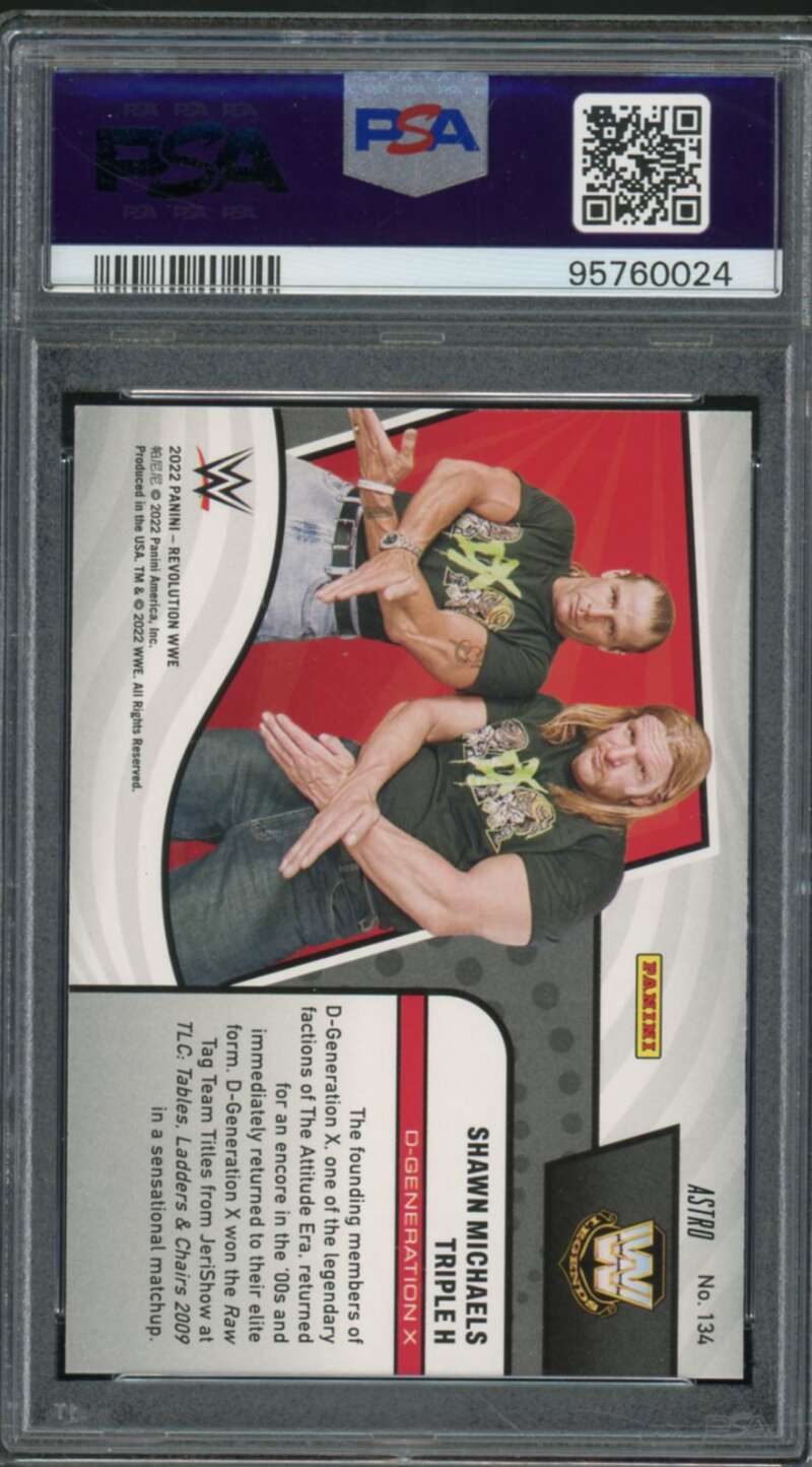 Shawn Michaels/Triple H Card 2022 Revolution WWE Astro (pop 1) #134 PSA 9 Image 2