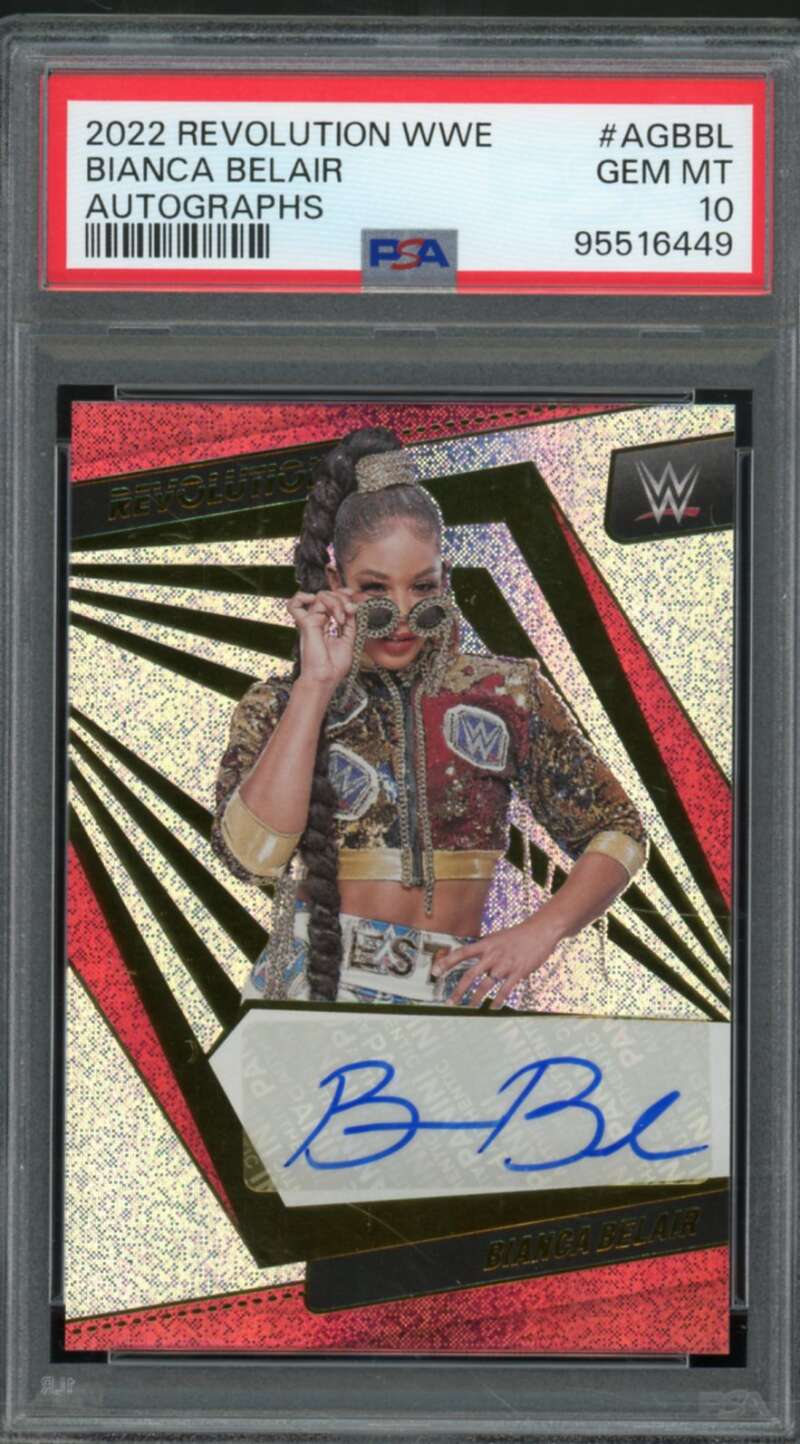 Bianca Belair Card 2022 Revolution WWE Autographs (pop 1) #AGBBL PSA 10 Image 1