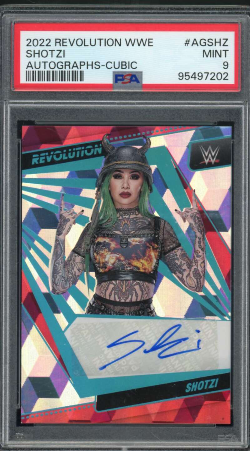 Shotzi Card 2022 Revolution WWE Autographs Cubic (pop 2) #AGSHZ PSA 9 Image 1