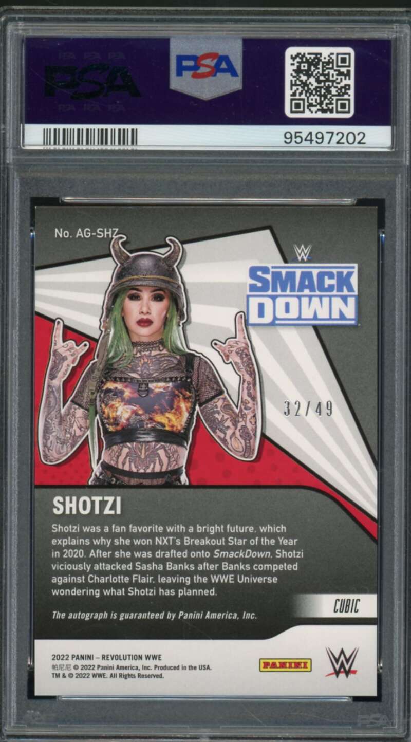 Shotzi Card 2022 Revolution WWE Autographs Cubic (pop 2) #AGSHZ PSA 9 Image 2