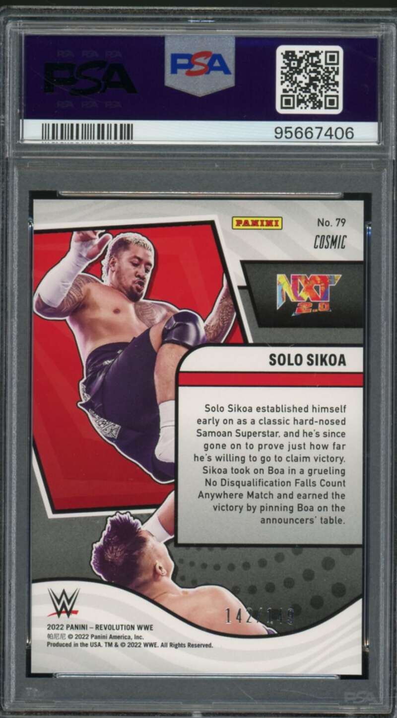 Solo Sikoa Rookie Card 2022 Revolution WWE Cosmic (pop 7) #79 PSA 10 Image 2