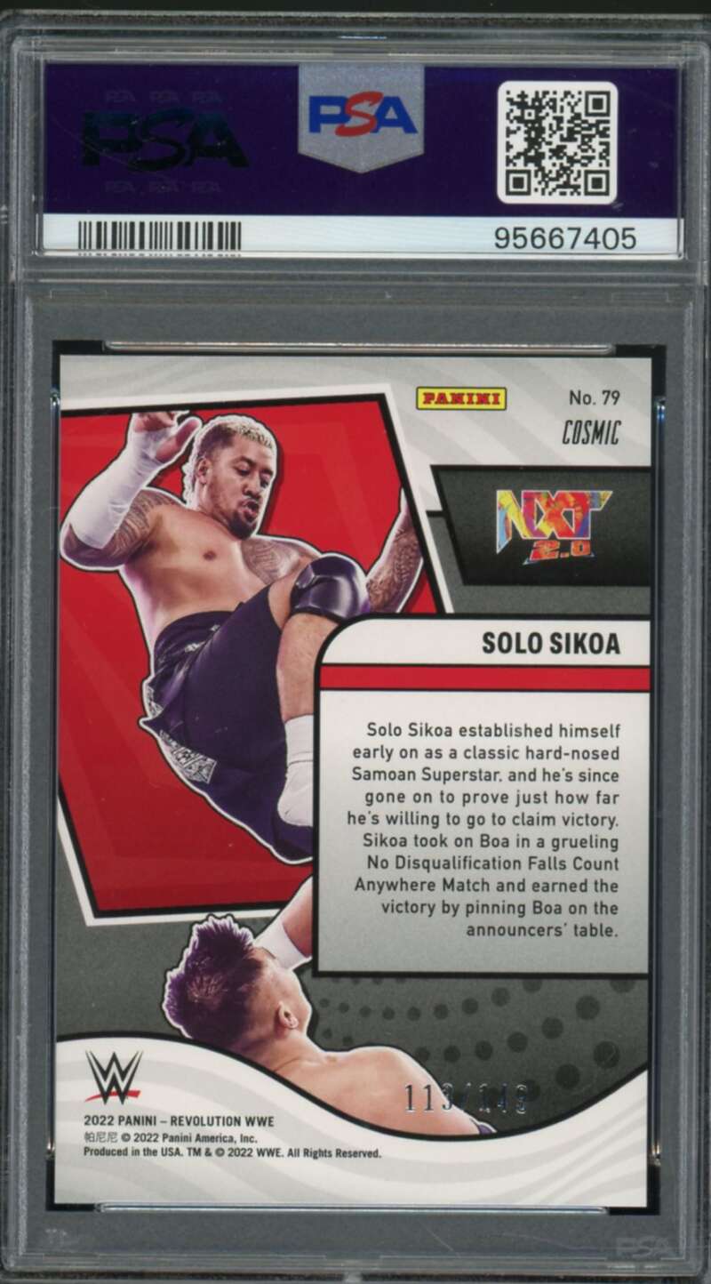 Solo Sikoa Rookie Card 2022 Revolution WWE Cosmic (pop 7) #79 PSA 10 Image 2