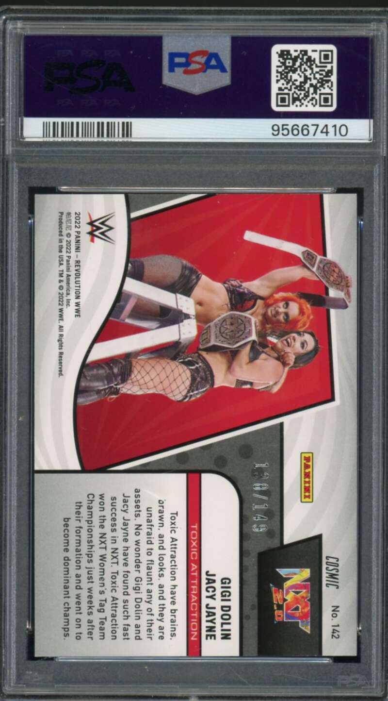 Gigi Dolin/Jacy Jayne Card 2022 Revolution WWE Cosmic (pop 1) #142 PSA 10 Image 2