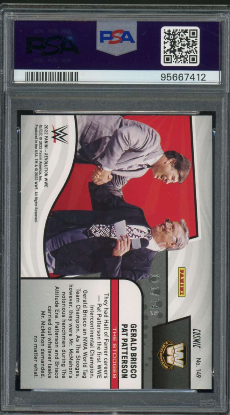 G. Brisco/P. Patterson Card 2022 Revolution WWE Cosmic (pop 1) #149 PSA 9 Image 2