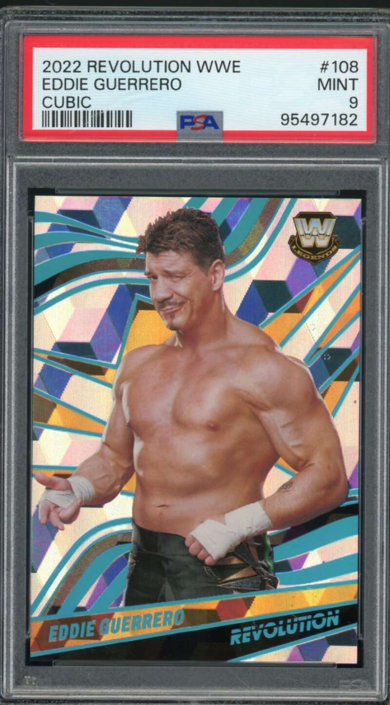 Eddie Guerrero Card 2022 Revolution WWE Cubic (pop 1) #108 PSA 9 Image 1