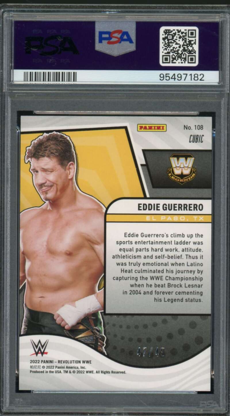 Eddie Guerrero Card 2022 Revolution WWE Cubic (pop 1) #108 PSA 9 Image 2