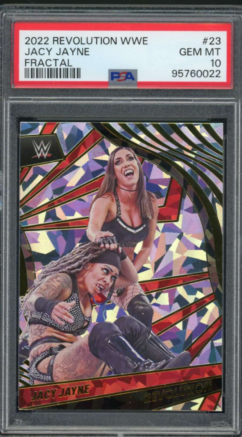 Jacy Jayne Rookie Card 2022 Revolution WWE Fractial (pop 1) #23 PSA 10 Image 1