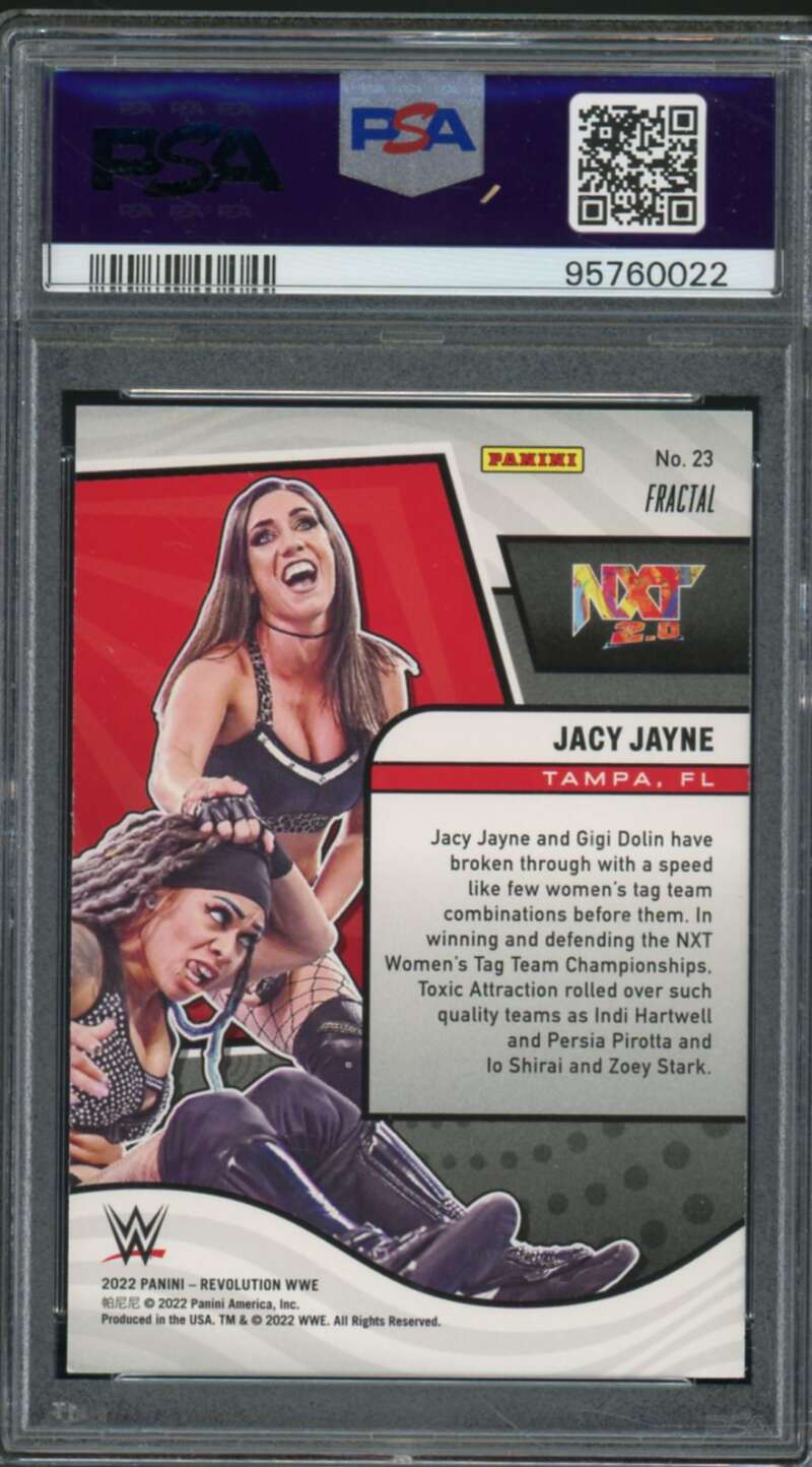 Jacy Jayne Rookie Card 2022 Revolution WWE Fractial (pop 1) #23 PSA 10 Image 2