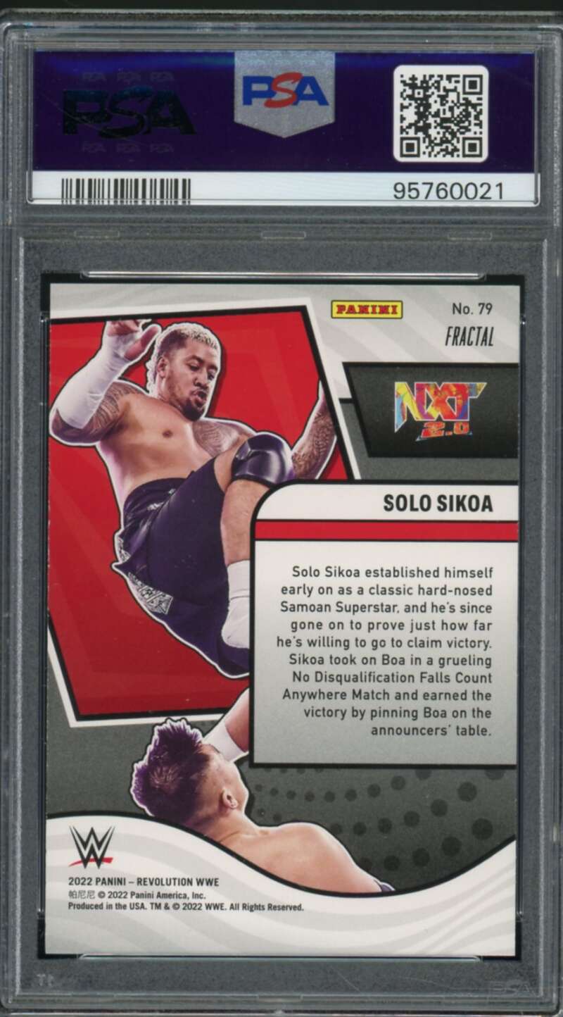 Solo Sikoa Rookie Card 2022 Revolution WWE Fractial (pop 1) #79 PSA 9 Image 2