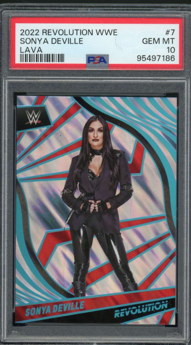 Sonya Deville Card 2022 Revolution WWE Lava (1/10) (pop 1) #7 PSA 10 Image 1